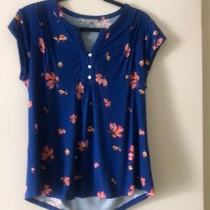 Womens size Medium floral cap sleeve top by daniel rainn.